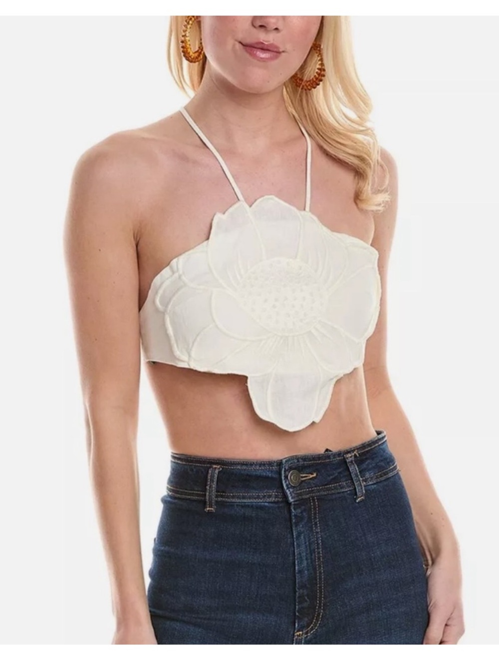 FARM Rio Flower Linen Blend Crop Top XL